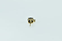 Load image into Gallery viewer, 14K Oval Single Sapphire Diamond Single Stud Earring Yellow Gold