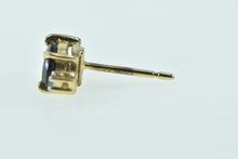 Load image into Gallery viewer, 14K Oval Single Sapphire Diamond Single Stud Earring Yellow Gold