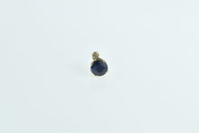 Load image into Gallery viewer, 14K Round Sapphire Diamond Accent Single Stud Earring Yellow Gold