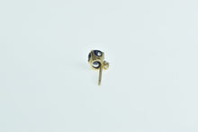 Load image into Gallery viewer, 14K Round Sapphire Diamond Accent Single Stud Earring Yellow Gold