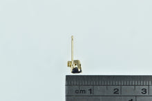 Load image into Gallery viewer, 14K Round Sapphire Diamond Accent Single Stud Earring Yellow Gold