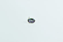 Load image into Gallery viewer, 14K Oval Mystic Topaz Solitaire Single Stud Earring Yellow Gold