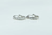 Load image into Gallery viewer, 14K 0.75 Ctw Diamond French Clip Hoop Earrings White Gold