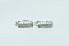 Load image into Gallery viewer, 10K 0.50 Ctw Diamond Pave Diamond Hoop Earrings White Gold