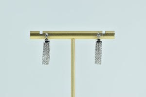 10K 0.50 Ctw Diamond Pave Diamond Hoop Earrings White Gold