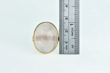 Load image into Gallery viewer, 18K Oval Rose Quartz Cabochon Statement Ring Yellow Gold