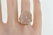 Load image into Gallery viewer, 18K Oval Rose Quartz Cabochon Statement Ring Yellow Gold