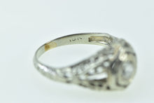 Load image into Gallery viewer, 18K Art Deco Filigree Diamond Engagement Ring White Gold