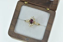 Load image into Gallery viewer, 14K 0.85 Ctw Natural Ruby Diamond Engagement Ring Yellow Gold