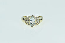 Load image into Gallery viewer, 14K 1.84 Ctw Marquise Aquamarine Diamond Ring Yellow Gold