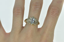 Load image into Gallery viewer, 14K 1.84 Ctw Marquise Aquamarine Diamond Ring Yellow Gold