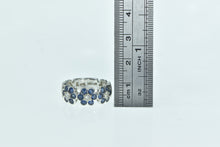 Load image into Gallery viewer, 14K 1.30 Ctw LeVian Sapphire Diamond Flower Ring White Gold