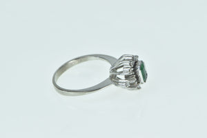 Platinum 0.86 Ctw Emerald Diamond Engagement Ring