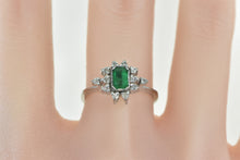 Load image into Gallery viewer, Platinum 0.86 Ctw Emerald Diamond Engagement Ring