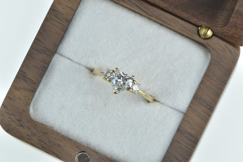 14K 1.13 Ctw Heart Diamond Engagement Ring Yellow Gold