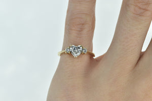 14K 1.13 Ctw Heart Diamond Engagement Ring Yellow Gold