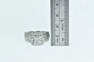 10K 1.08 Ctw Diamond Encrusted Engagement Ring White Gold