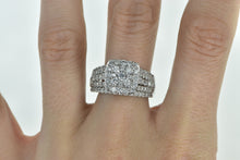 Load image into Gallery viewer, 10K 1.08 Ctw Diamond Encrusted Engagement Ring White Gold