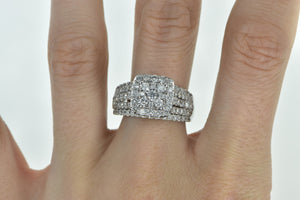 10K 1.08 Ctw Diamond Encrusted Engagement Ring White Gold