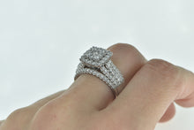 Load image into Gallery viewer, 10K 1.08 Ctw Diamond Encrusted Engagement Ring White Gold