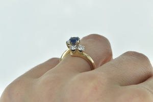 14K 1.18 Ctw Sapphire Diamond Engagement Ring Yellow Gold