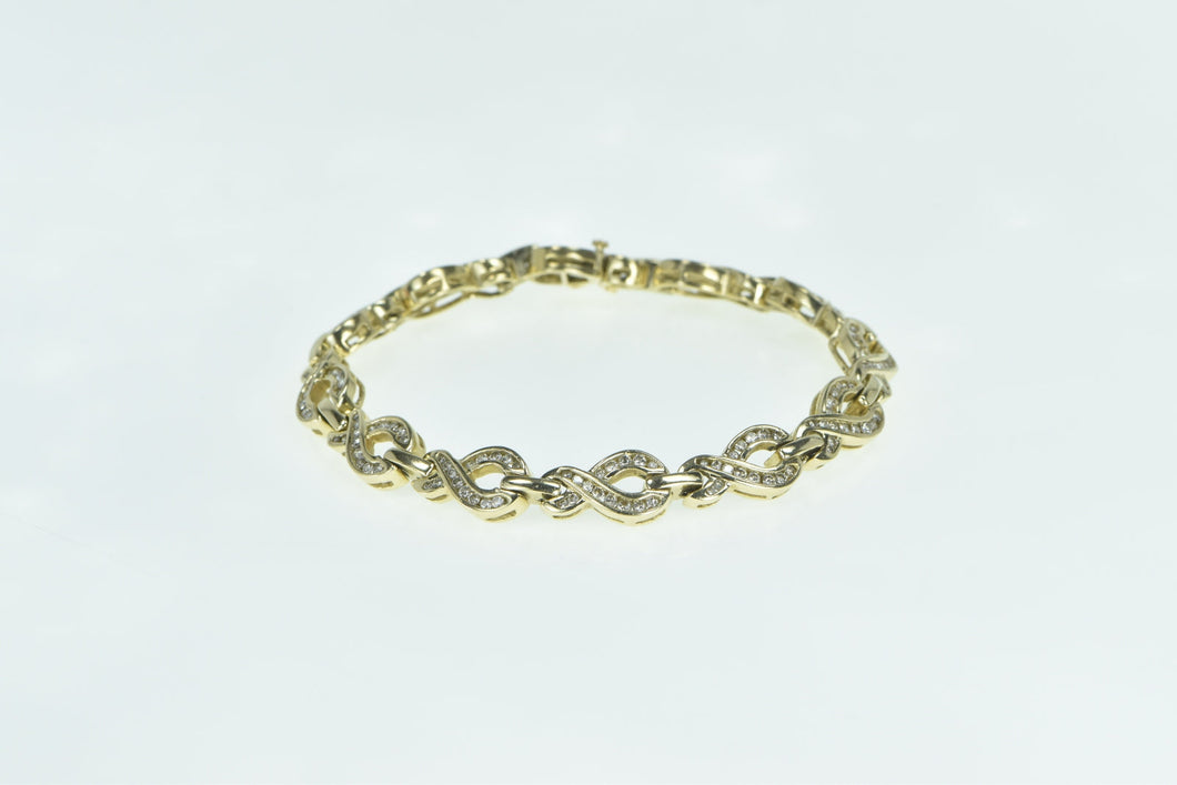 14K 2.35 Ctw Diamond Infinity Vintage Tennis Bracelet 7.75
