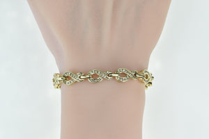 14K 2.35 Ctw Diamond Infinity Vintage Tennis Bracelet 7.75" Yellow Gold