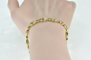 14K 2.35 Ctw Diamond Infinity Vintage Tennis Bracelet 7.75" Yellow Gold