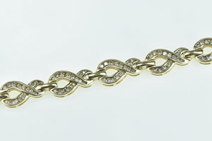 14K 2.35 Ctw Diamond Infinity Vintage Tennis Bracelet 7.75" Yellow Gold