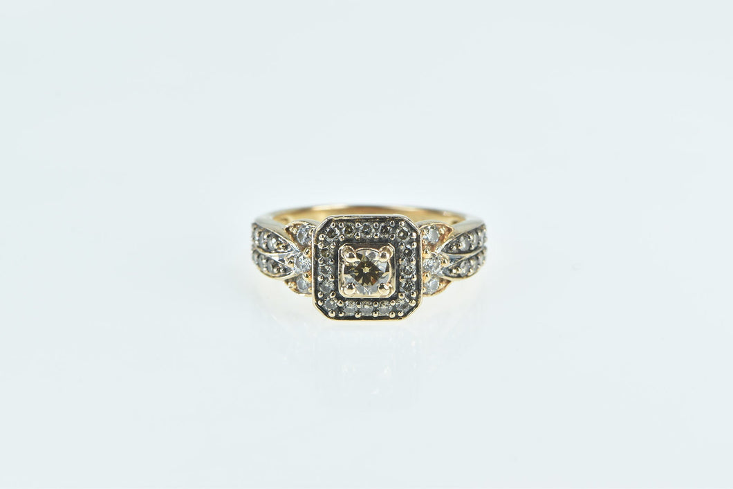 14K 1.00 Ctw LeVian Chocolate Diamond Strawberry Ring Yellow Gold