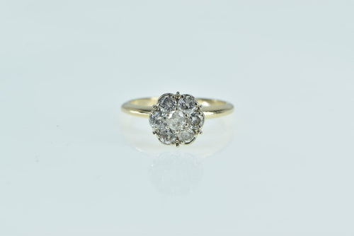 14K 0.72 Ctw Diamond Flower Cluster Engagement Ring Yellow Gold