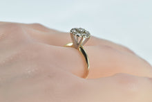 Load image into Gallery viewer, 14K 0.72 Ctw Diamond Flower Cluster Engagement Ring Yellow Gold