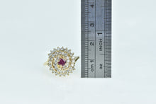 Load image into Gallery viewer, 14K 1.00 Ctw Ruby Diamond Swirl Vintage Cocktail Ring Yellow Gold