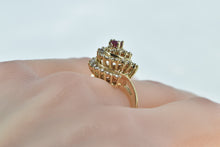 Load image into Gallery viewer, 14K 1.00 Ctw Ruby Diamond Swirl Vintage Cocktail Ring Yellow Gold