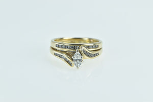 14K 0.50 Ctw Marquise Diamond Engagement Set Ring Yellow Gold