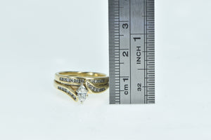 14K 0.50 Ctw Marquise Diamond Engagement Set Ring Yellow Gold