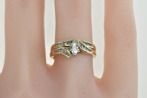 14K 0.50 Ctw Marquise Diamond Engagement Set Ring Yellow Gold