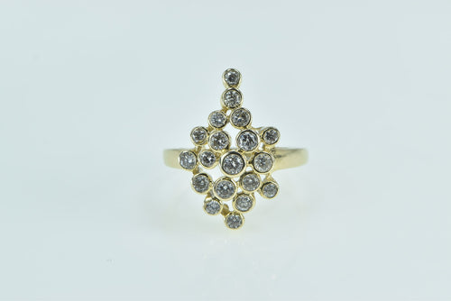 14K 1.08 Ctw Diamond Geometric Circle Cluster Ring Yellow Gold
