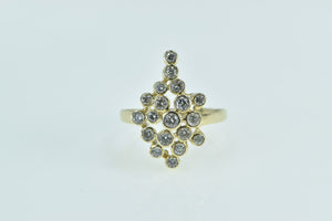 14K 1.08 Ctw Diamond Geometric Circle Cluster Ring Yellow Gold