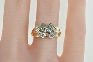 14K 0.50 Ctw Princess Diamond Engagement Ring Yellow Gold