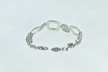 Load image into Gallery viewer, 18K 2.10 Ctw Diamond Geometric Square Chain Bracelet 7.25&quot; White Gold