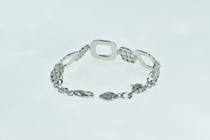 18K 2.10 Ctw Diamond Geometric Square Chain Bracelet 7.25" White Gold