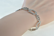 Load image into Gallery viewer, 18K 2.10 Ctw Diamond Geometric Square Chain Bracelet 7.25&quot; White Gold