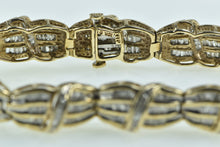 Load image into Gallery viewer, 10K 3.00 Ctw Baguette Diamond Encrusted Tenni Bracelet 6.75&quot; Yellow Gold