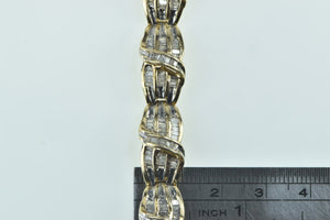 10K 3.00 Ctw Baguette Diamond Encrusted Tenni Bracelet 6.75" Yellow Gold