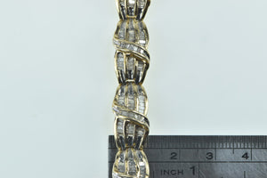 10K 3.00 Ctw Baguette Diamond Encrusted Tenni Bracelet 6.75" Yellow Gold