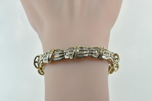 10K 3.00 Ctw Baguette Diamond Encrusted Tenni Bracelet 6.75" Yellow Gold