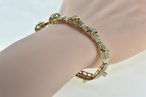 10K 3.00 Ctw Baguette Diamond Encrusted Tenni Bracelet 6.75" Yellow Gold