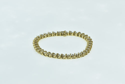 14K 3.00 Ctw Round Diamond Classic Wavy Tennis Bracelet 7