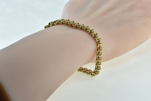 14K 3.00 Ctw Round Diamond Classic Wavy Tennis Bracelet 7" Yellow Gold
